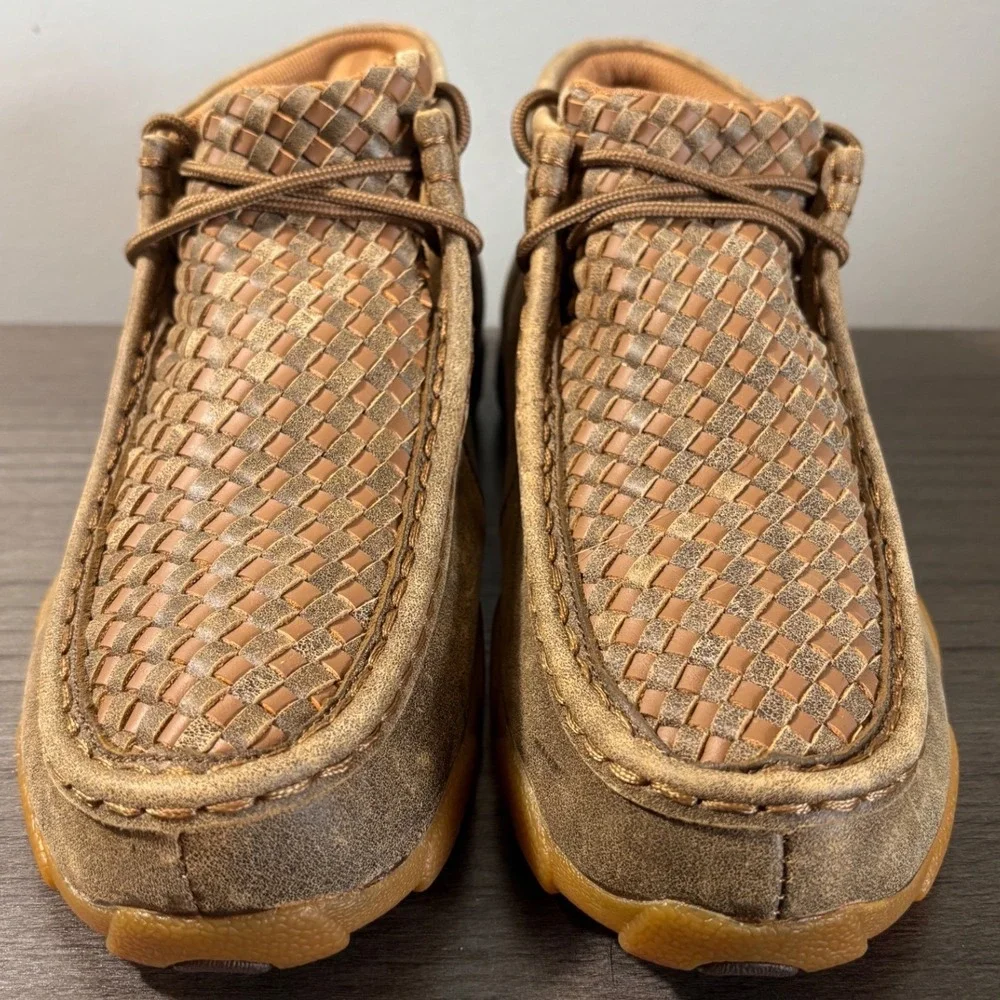 NWOT Twisted X Driving Moc Bomber Tan Patchwork Chukka‎ Boots YDMOO30 Size 6M